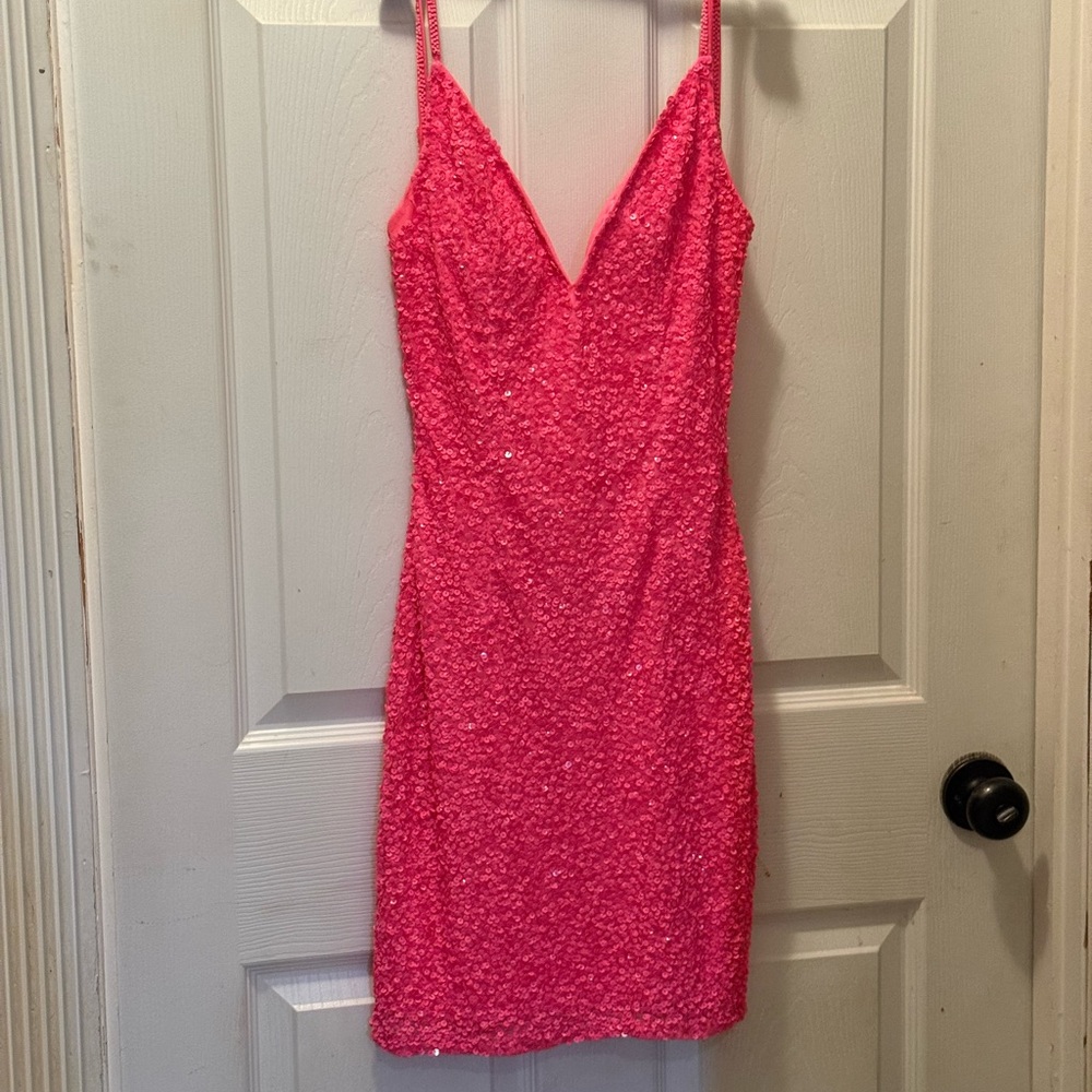 Glamorous Pink Sequin Homecoming/Prom dress